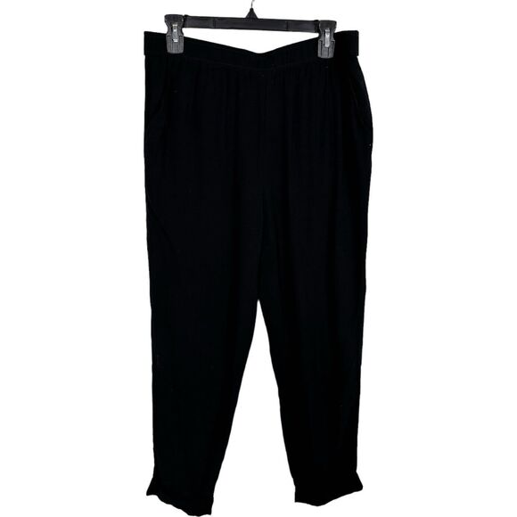 Madewell Cuffed Track Trousers Black Pants Women's Medium - Picture 3 of 7